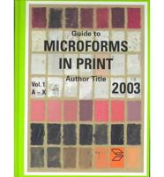 Guide to Microforms in Print