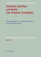 Politische Schriften Und Briefe Carl Friedrich Goerdelers