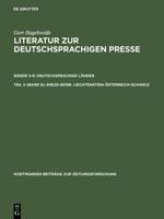 80620 89198. Liechtenstein Osterreich Schweiz: Pressegeschichte Der Lander. Lokale Pressegeschichte