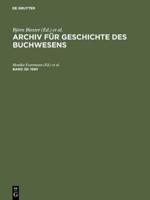 Archiv für Geschichte des Buchwesens, Band 39, Archiv für Geschichte des Buchwesens (1993)