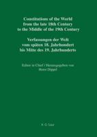 Constitutions of the World from the late 18th Century to the Middle of  the 19th Century, Part IV, Massachusetts - New Hampshire