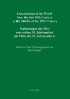 Constitutions of the World from the late 18th Century to the Middle of  the 19th Century, Part V, New Ireland - Rhode Island