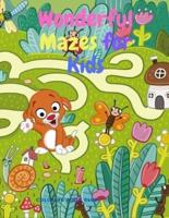 Wonderful Maze Book for Kids - Fun Maze Puzzles Book for Children With Baby Dinosaur, Dog and Turtle Theme