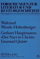 Gerhart Hauptmanns 'Der Narr in Christo Emanuel Quint'