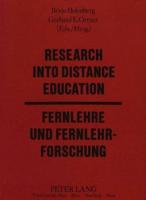 Research Into Distance Education / Fernlehre Und Fernlehrforschung