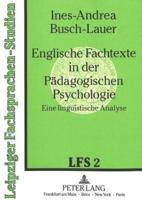 Englische Fachtexte in Der Padagogischen Psychologie