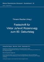 Festschrift Fuer Viktor Jul'evic Rozencvejg Zum 80. Geburtstag