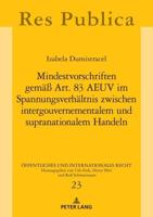 Mindestvorschriften Gemae Art. 83 AEUV Im Spannungsverhaeltnis Zwischen Intergouvernementalem Und Supranationalem Handeln