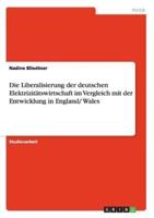 Die Liberalisierung Der Deutschen Elektrizitätswirtschaft Im Vergleich Mit Der Entwicklung in England/ Wales