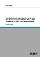 'Handle frei nach deiner Bestimmung' oder 'Die Philosophie als Trösterin' - Eine Arbeit zu Boethius' Schrift "Trost der Philosophie"