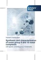 Synthesis and characterization of some group 9 and 10 metal complexes