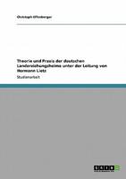 Theorie und Praxis der deutschen Landerziehungsheime unter der Leitung von Hermann Lietz