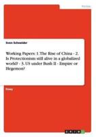 Working Papers: 1. The Rise of China  - 2. Is Protectionism still alive in a globalized world? - 3. US under Bush II - Empire or Hegemon?