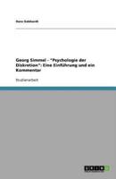 Georg Simmel - Psychologie Der Diskretion