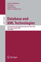 Database and XML Technologies Information Systems and Applications, Incl. Internet/Web, and HCI