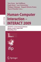 Human-Computer Interaction - INTERACT 2009 Information Systems and Applications, Incl. Internet/Web, and HCI