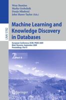 Machine Learning and Knowledge Discovery in Databases Lecture Notes in Artificial Intelligence