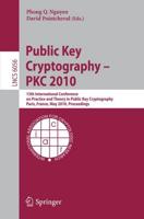 Public Key Cryptography - PKC 2010 Security and Cryptology