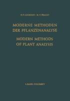 Modern Methods of Plant Analysis / Moderne Methoden Der Pflanzenanalyse