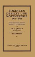 Finanzen Defizit Und Notenpresse 1914-1922
