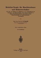 Betriebs-Chemie Für Maschinenbauer Und Elektrotechniker