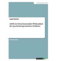 ADHS im Erwachsenenalter: Wirksamkeit der psychotherapeutischen Verfahren