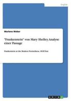 Frankenstein Von Mary Shelley. Analyse Einer Passage