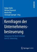 Kernfragen Der Unternehmensbesteuerung