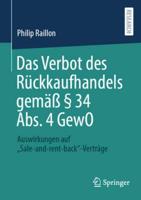 Das Verbot Des Rückkaufhandels Gemä § 34 Abs. 4 GewO