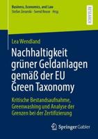Nachhaltigkeit Grüner Geldanlagen Gemä Der EU Green Taxonomy