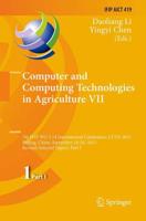 Computer and Computing Technologies in Agriculture VII Part I Revised Selected Papers