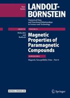 Magnetic Properties of Paramagnetic Compounds. Part 6 Magnetic Susceptibility Data