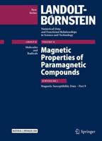 Magnetic Properties of Paramagnetic Compounds. Part 9 Magnetic Susceptibility Data