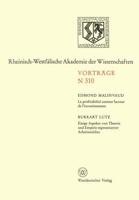 La Profitabilité Comme Facteur De L'investissement. Einige Aspekte Von Theorie Und Empirie Segmentierter Arbeitsmärkte