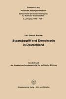 Staatsbegriff Und Demokratie in Deutschland