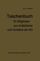 Taschenbuch Für Mitglieder Von Aufsichtsrat Und Vorstand Der AG