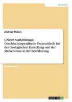 Grünes Markenimage. Geschlechtsspezifische Unterschiede Bei Der Ökologischen Einstellung Und Der Markentreue in Der Bevölkerung