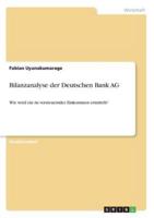 Bilanzanalyse Der Deutschen Bank AG