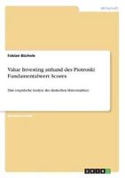 Value Investing Anhand Des Piotroski Fundamentalwert Scores