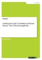 Camilo José Celas "La Familia De Pascual Duarte". Eine Übersetzungskritik