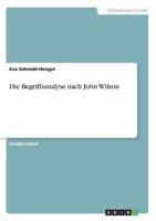 Die Begriffsanalyse Nach John Wilson