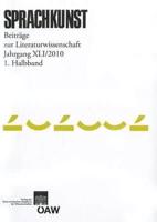 Sprachkunst Beitrage Zur Literaturwissenschaft Jahrgang XLI 2010 1. Halbband