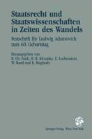 Staatsrecht Und Staatswissenschaften in Zeiten Des Wandels