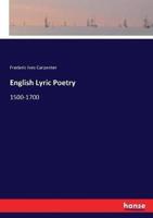 English Lyric Poetry:1500-1700