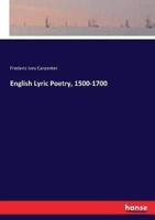 English Lyric Poetry, 1500-1700