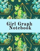 Girl Graph Notebook: Squared Coordinate Paper Composition Notepad - Quadrille Paper Book for Math, Graphs, Algebra, Physics & Science Lessons With Cute Succulent Geometric Cover Design - 5x5 Engineering Paper, .20" x .20" & 4x4 Graphing paper, .25" x .25"