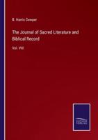 The Journal of Sacred Literature and Biblical Record:Vol. VIII