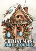 Christmas Bird Houses Coloring Book for Adults