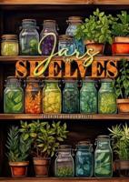 Jars in Shelves Grayscale Coloring Book for Adults