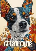 Line Art Dog Portraits Coloring Book for Adults